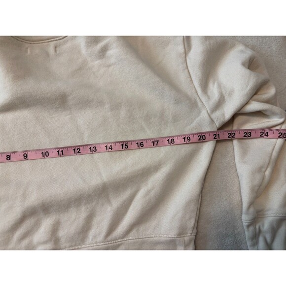 Madewell Womens Crewneck Rainbow Inset Crop Sweatshirt Cream Medium - Picture 5 of 6